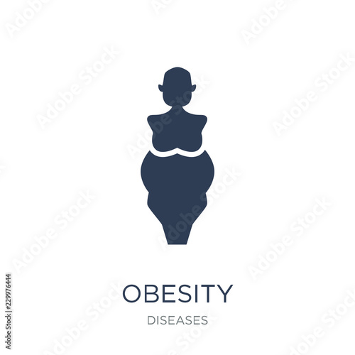 Obesity icon. Trendy flat vector Obesity icon on white background from Diseases collection