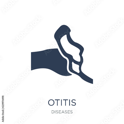 Otitis icon. Trendy flat vector Otitis icon on white background from Diseases collection