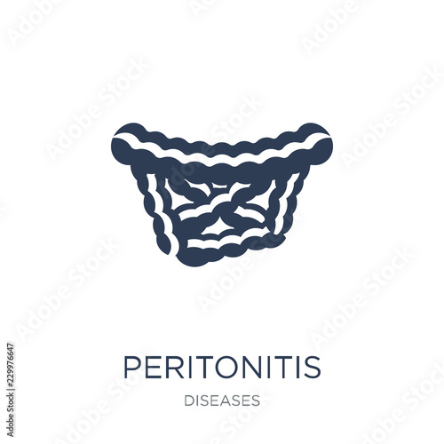 Peritonitis icon. Trendy flat vector Peritonitis icon on white background from Diseases collection