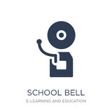 School bell icon. Trendy flat vector School bell icon on white background from E-learning and education collection