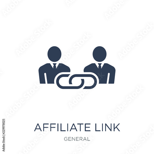 affiliate link icon. Trendy flat vector affiliate link icon on white background from general collection