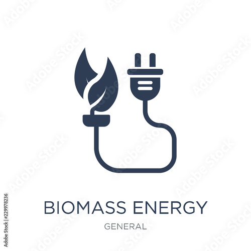biomass energy icon. Trendy flat vector biomass energy icon on white background from general collection