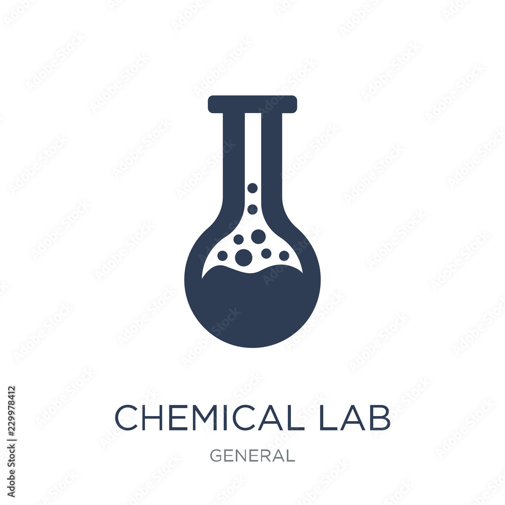 chemical lab icon. Trendy flat vector chemical lab icon on white background from general collection