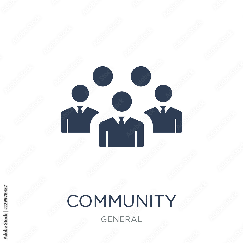 community icon. Trendy flat vector community icon on white background from general collection community icon. Trendy flat vector community icon on white background from general collection