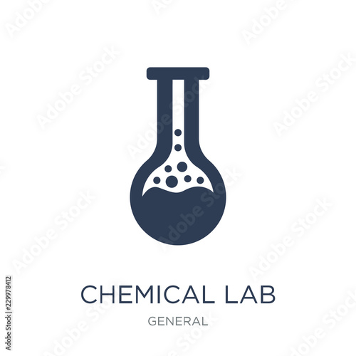 chemical lab icon. Trendy flat vector chemical lab icon on white background from general collection