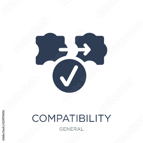 compatibility icon. Trendy flat vector compatibility icon on white background from general collection