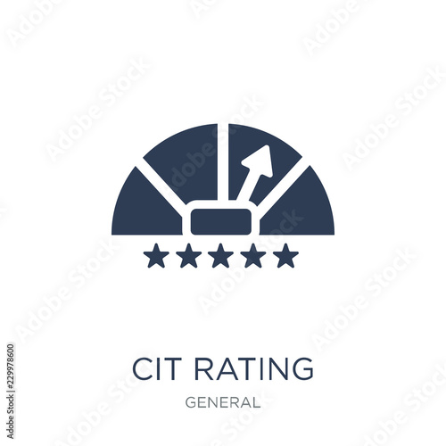 credit rating icon. Trendy flat vector credit rating icon on white background from general collection