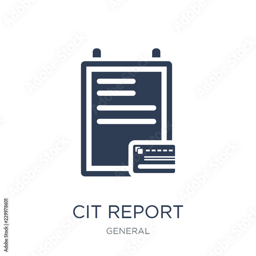 credit report icon. Trendy flat vector credit report icon on white background from general collection