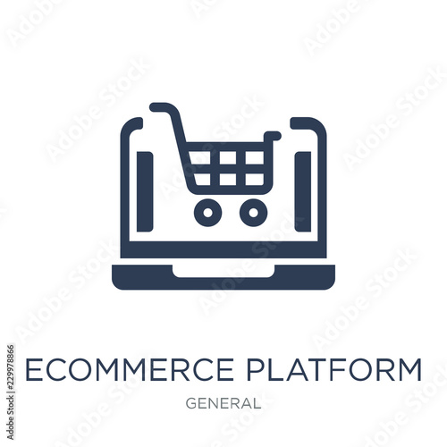ecommerce platform icon. Trendy flat vector ecommerce platform icon on white background from general collection