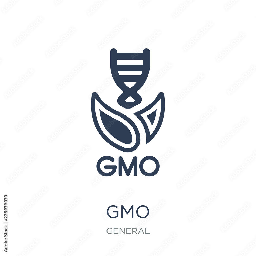 gmo icon. Trendy flat vector gmo icon on white background from general collection gmo icon. Trendy flat vector gmo icon on white background from general collection