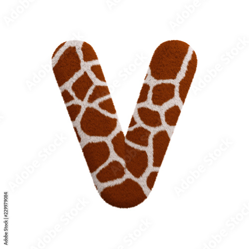 Wallpaper Mural Giraffe letter V - Capital 3d fur font - Safari, Wildlife or Africa concept Torontodigital.ca