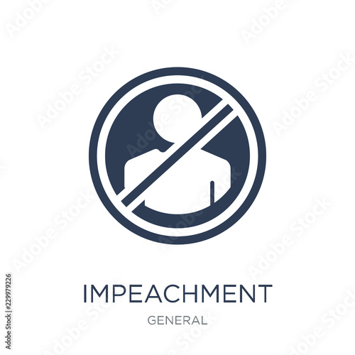 impeachment icon. Trendy flat vector impeachment icon on white background from general collection
