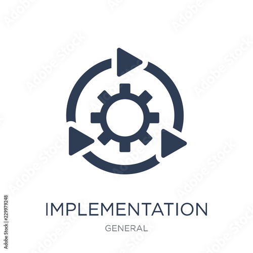 implementation icon. Trendy flat vector implementation icon on white background from general collection
