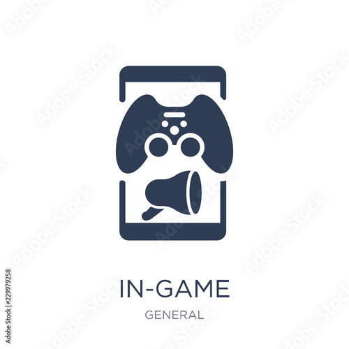 in-game advertising icon. Trendy flat vector in-game advertising icon on white background from general collection