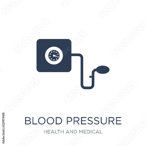 Blood Pressure Gauge icon. Trendy flat vector Blood Pressure Gauge icon on white background from Health and Medical collection