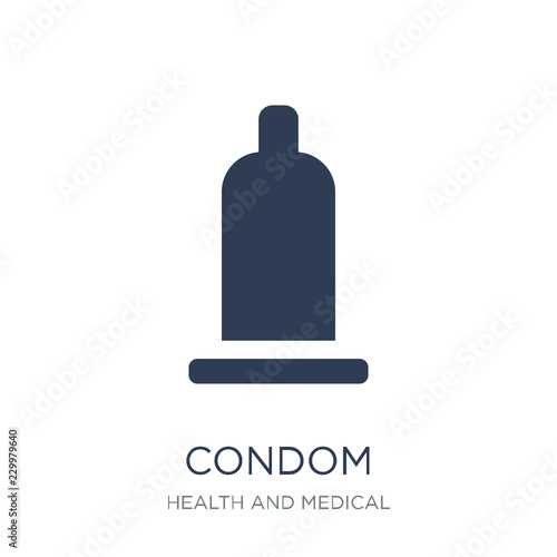 Condom icon. Trendy flat vector Condom icon on white background from Health and Medical collection