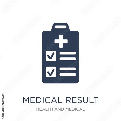 Medical result icon. Trendy flat vector Medical result icon on white background from Health and Medical collection