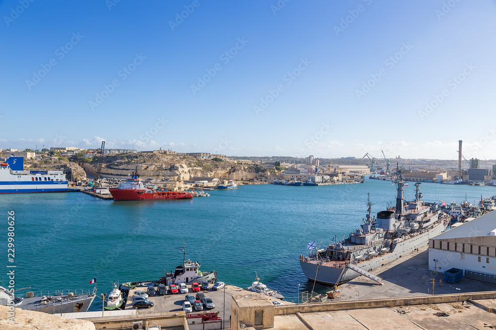 Floriana, Malta. The training ship 