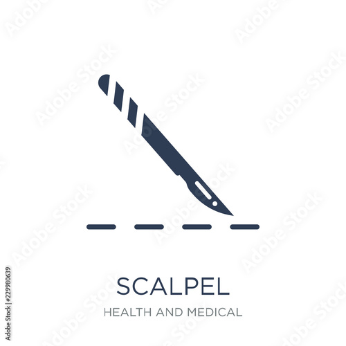 Scalpel icon. Trendy flat vector Scalpel icon on white background from Health and Medical collection