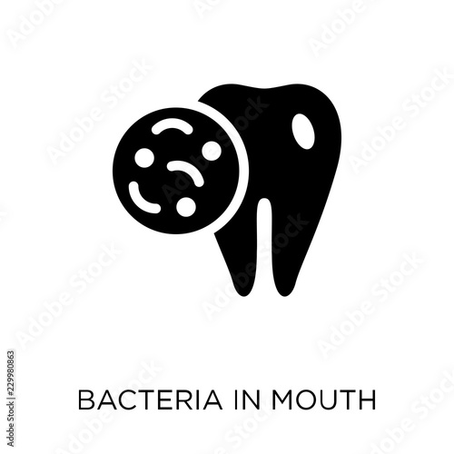 Bacteria in mouth icon. Bacteria in mouth symbol design from Dentist collection.