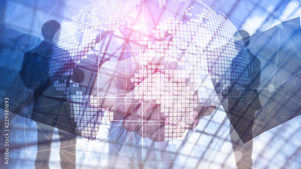 3D Earth hologram on blurred background.Global business and communication concept. 3D Earth hologram on blurred background.Global business and communication concept.