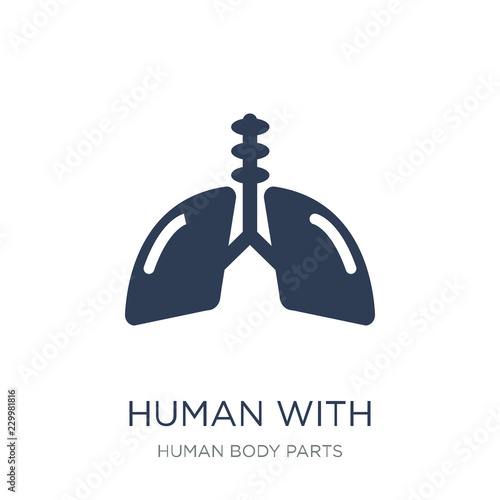 Human with focus on the lungs icon. Trendy flat vector Human with focus on the lungs icon on white background from Human Body Parts collection