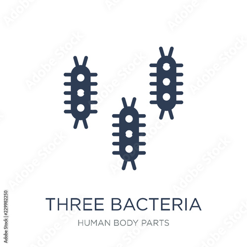 Three Bacteria icon. Trendy flat vector Three Bacteria icon on white background from Human Body Parts collection