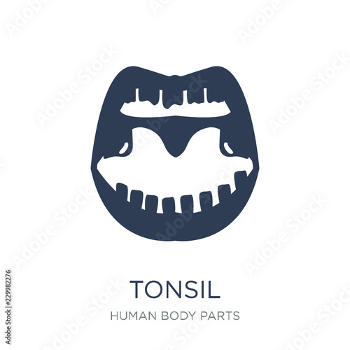 Tonsil icon. Trendy flat vector Tonsil icon on white background from Human Body Parts collection