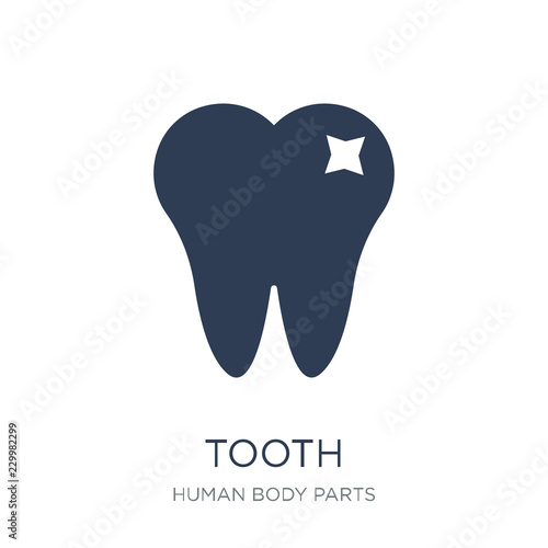 Tooth icon. Trendy flat vector Tooth icon on white background from Human Body Parts collection