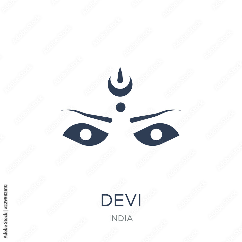 Devi icon. Trendy flat vector Devi icon on white background from india collection
