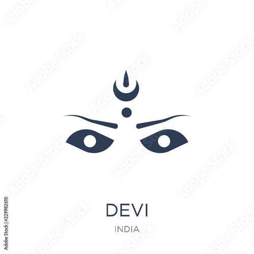 Devi icon. Trendy flat vector Devi icon on white background from india collection photo