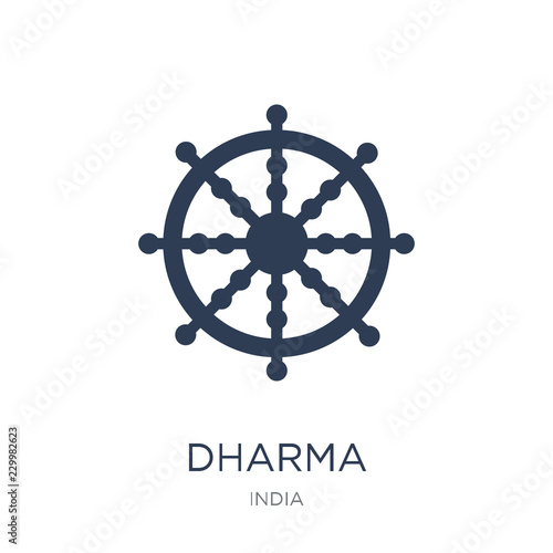 Dharma icon. Trendy flat vector Dharma icon on white background from india collection