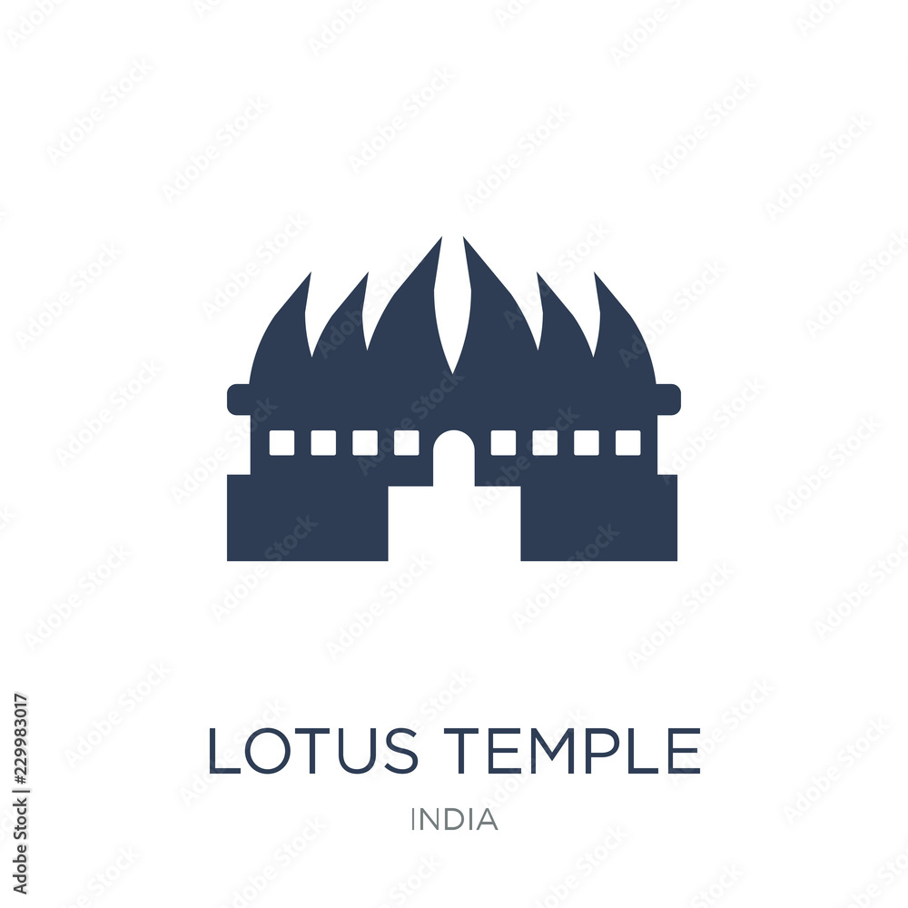 Lotus temple icon. Trendy flat vector Lotus temple icon on white background from india collection