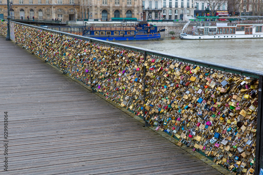 Lockers on the bridge in Paris