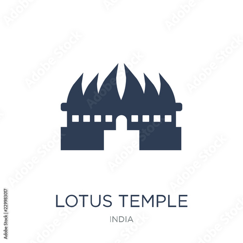 Lotus temple icon. Trendy flat vector Lotus temple icon on white background from india collection