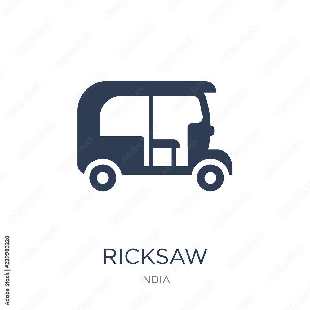 Ricksaw icon. Trendy flat vector Ricksaw icon on white background from india collection