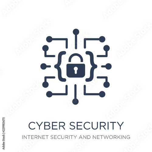 Cyber security icon. Trendy flat vector Cyber security icon on white background from Internet Security and Networking collection