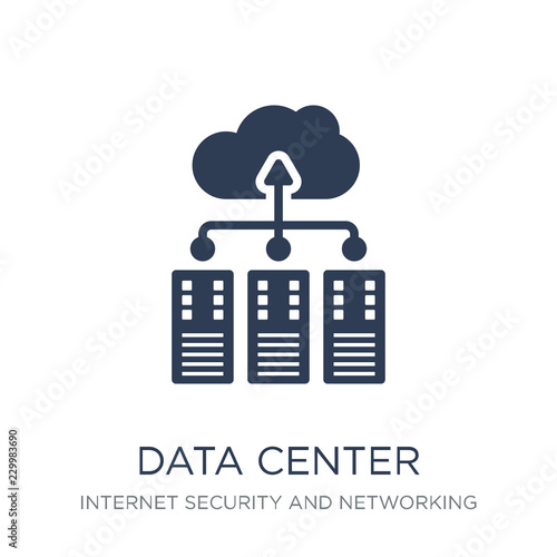 Data center icon. Trendy flat vector Data center icon on white background from Internet Security and Networking collection