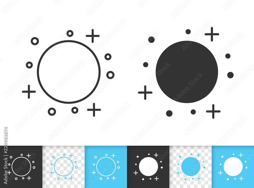 Full Moon simple black line vector icon Full Moon simple black line vector icon