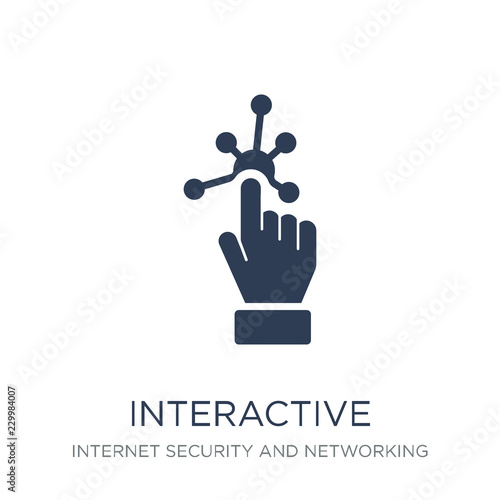 Interactive icon. Trendy flat vector Interactive icon on white background from Internet Security and Networking collection