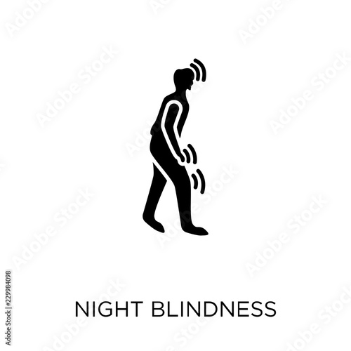 Night blindness icon. Night blindness symbol design from Diseases collection.