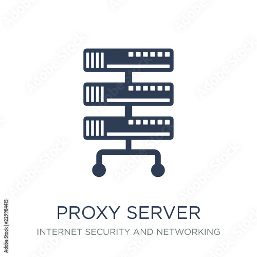 proxy server icon. Trendy flat vector proxy server icon on white background from Internet Security and Networking collection