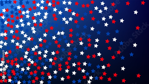Colors of American Flag. USA Independence Day. . Invitation Background. Banner, Christmas and New Year card, Postcard, Packaging, Textile Print.