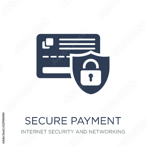 Secure Payment icon. Trendy flat vector Secure Payment icon on white background from Internet Security and Networking collection