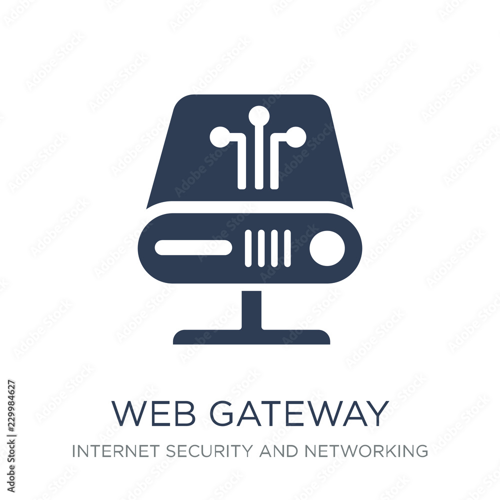 web gateway icon. Trendy flat vector web gateway icon on white background from Internet Security and Networking collection web gateway icon. Trendy flat vector web gateway icon on white background from Internet Security and Networking collection