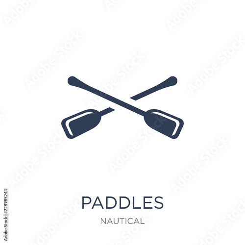 Paddles icon. Trendy flat vector Paddles icon on white background from Nautical collection
