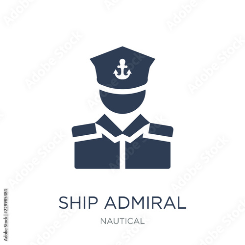ship Admiral icon icon. Trendy flat vector ship Admiral icon on white background from Nautical collection
