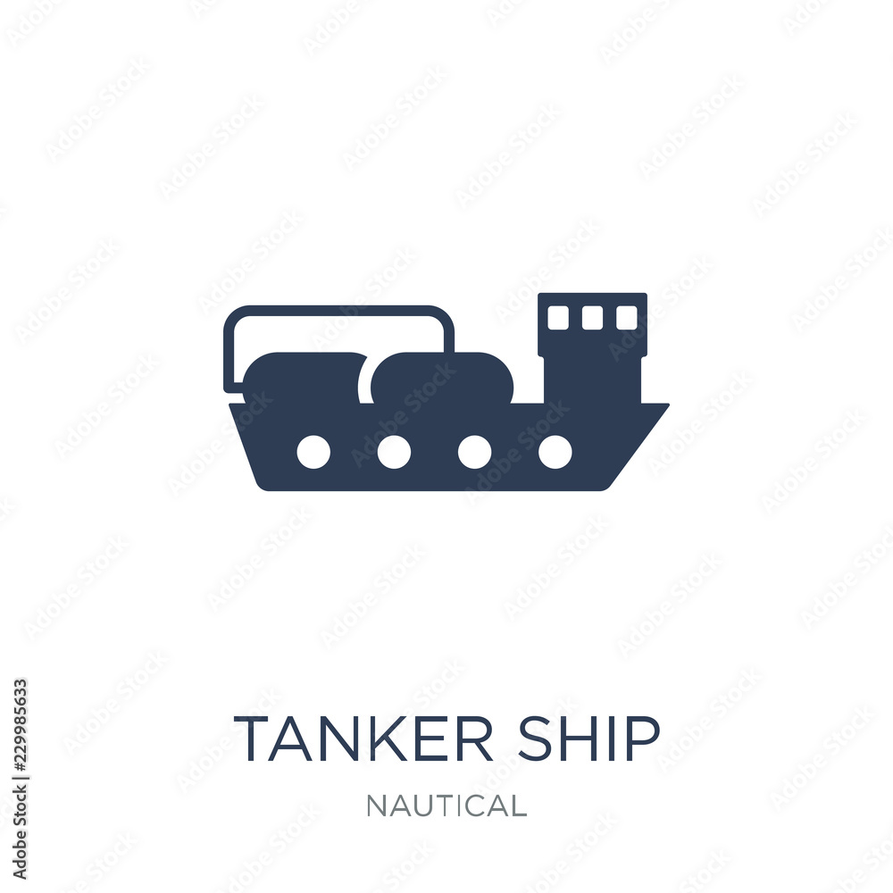 Tanker Ship icon. Trendy flat vector Tanker Ship icon on white background from Nautical collection