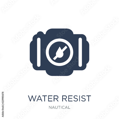 Water Resist Camera icon. Trendy flat vector Water Resist Camera icon on white background from Nautical collection