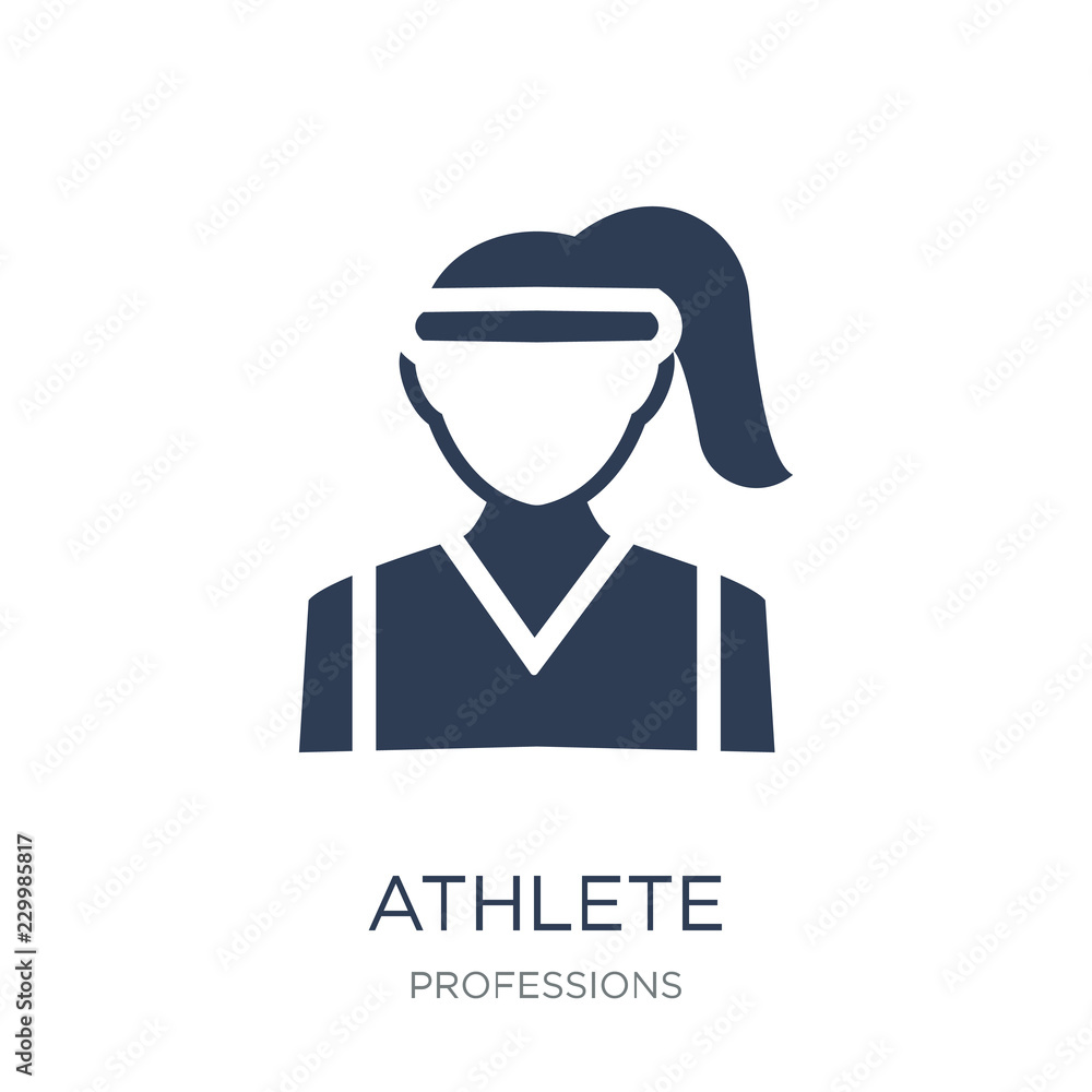 athlete icon. Trendy flat vector athlete icon on white background from Professions collection athlete icon. Trendy flat vector athlete icon on white background from Professions collection